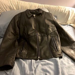 Genuine leather womens Moto Jacket